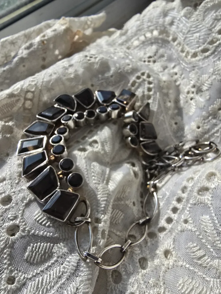 Faceted Smoky Quartz & Sterling Silver Necklace image indicator(9)