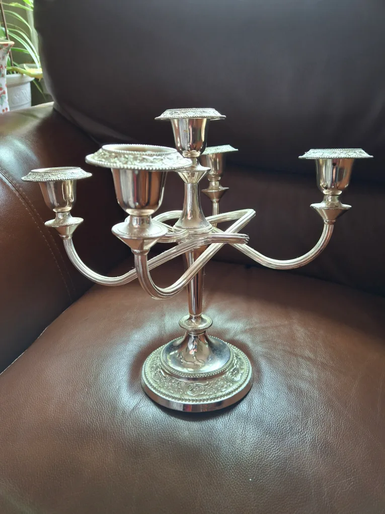 Silver-Plated 5-Candle Candelabra image indicator(3)