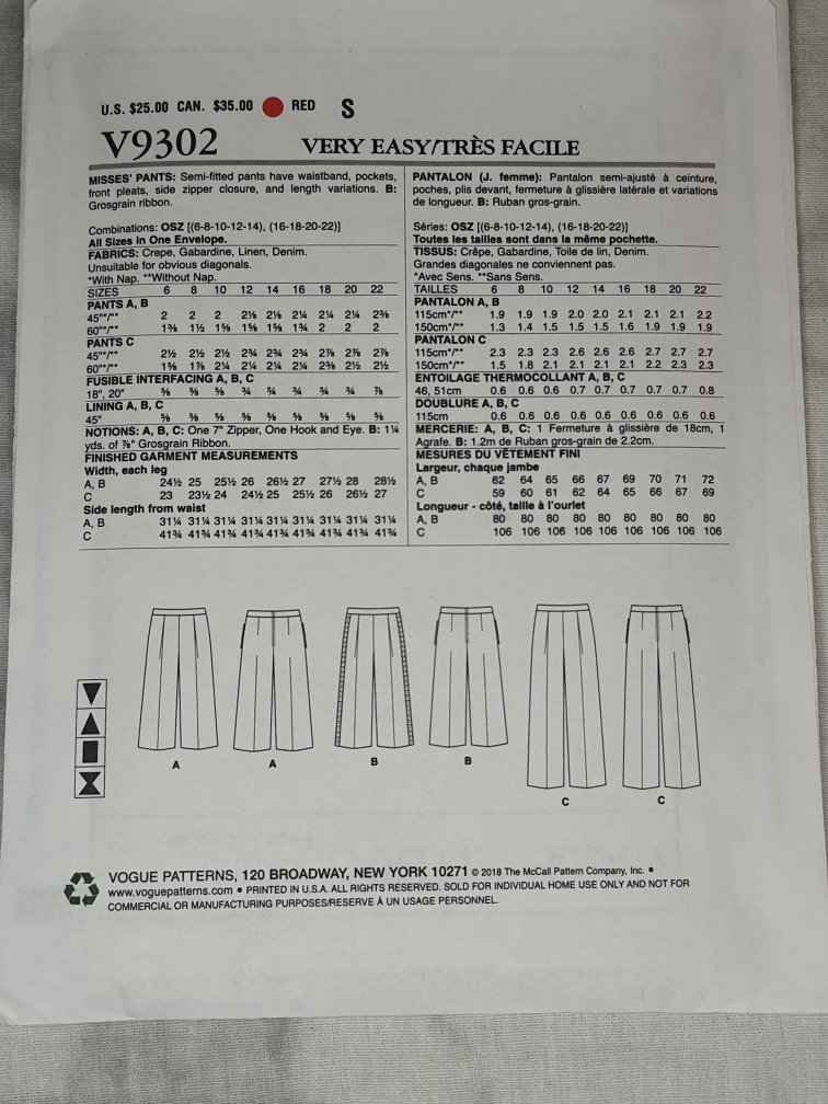 Vogue V9302 Sewing Pattern, Size OSZ (16-22) - photo 2