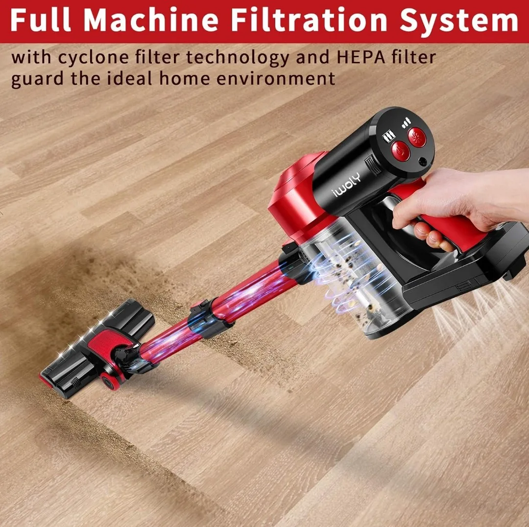 Iwoly Cordless Vacuum Cleaner - Red & Black thumbnail