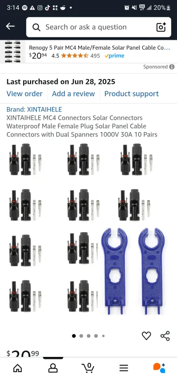 XINTAIHELE MC4 Solar Connectors - 10 Pairs thumbnail