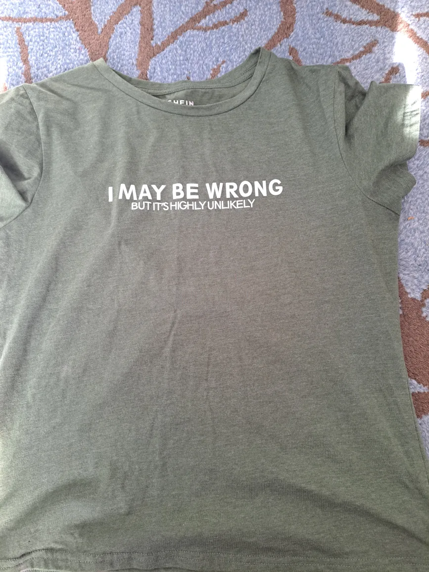 Shein Olive Green T-Shirt - Size L thumbnail