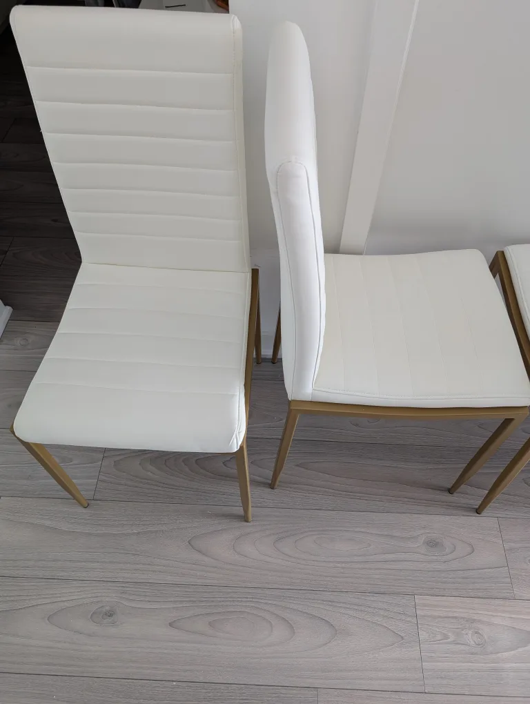 Set of 4 White Faux Leather Dining Chairs image indicator(4)