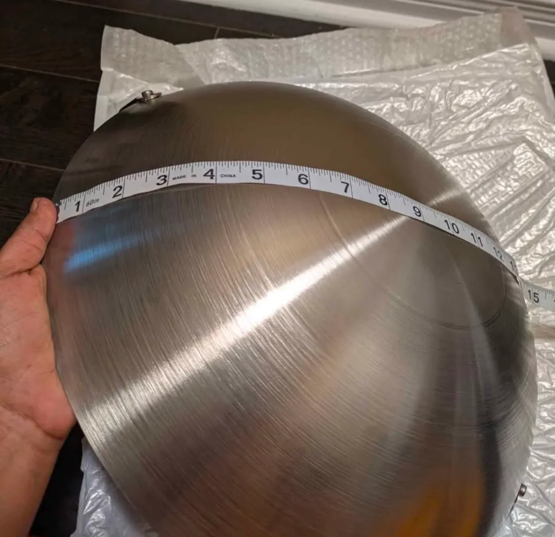 brand new 15 unch high quality Stainless Steel Wok with handles image indicator(5)