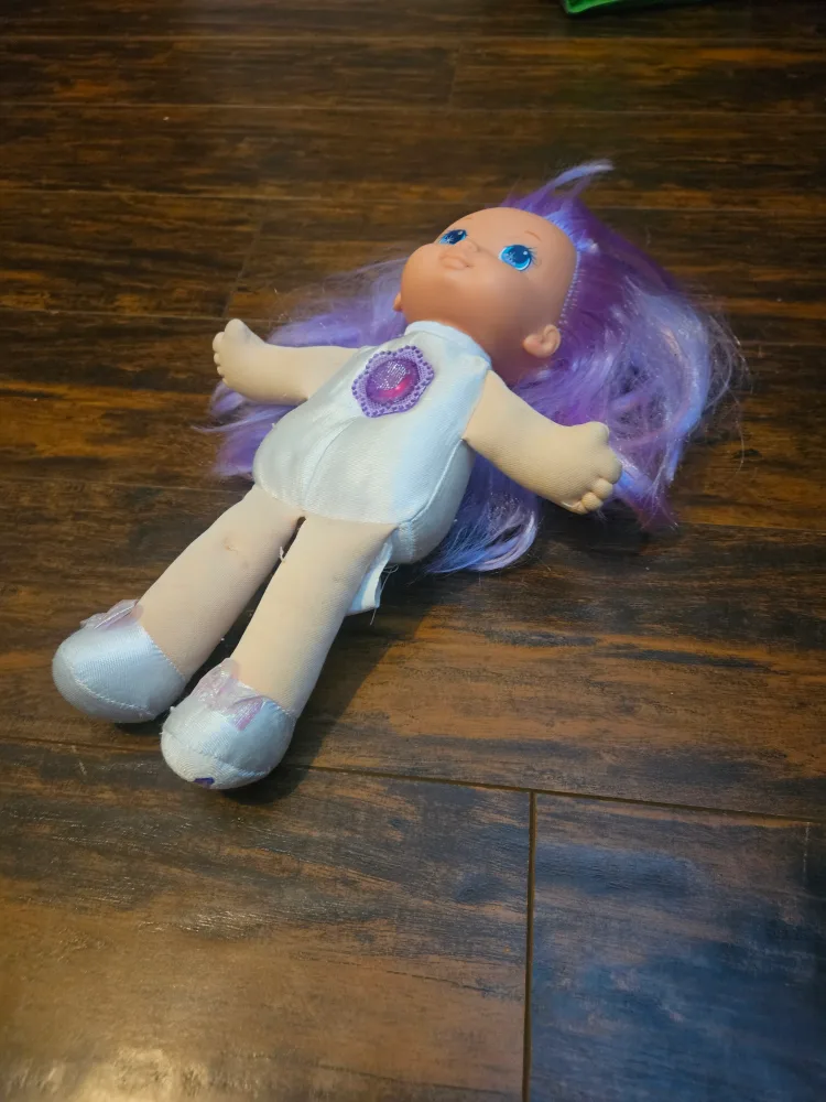 Vintage 1992 PJ Sparkles Purple Light Up Soft Plush Doll image indicator(7)