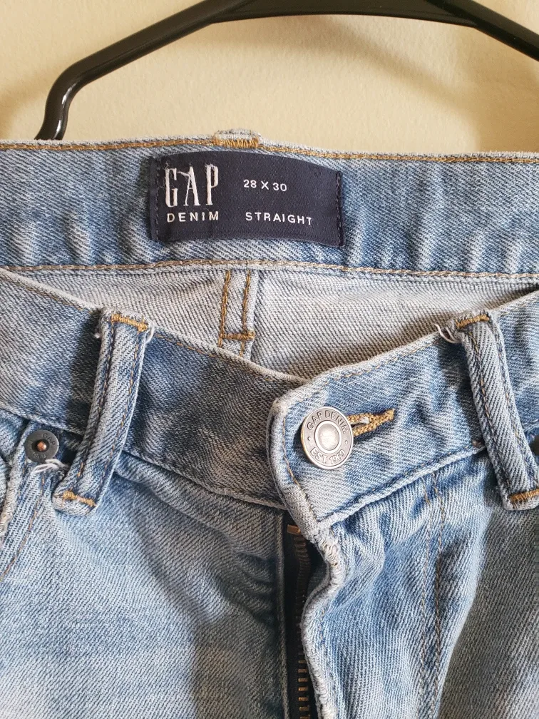 Gap Denim Straight Jeans, Size 28x30 thumbnail