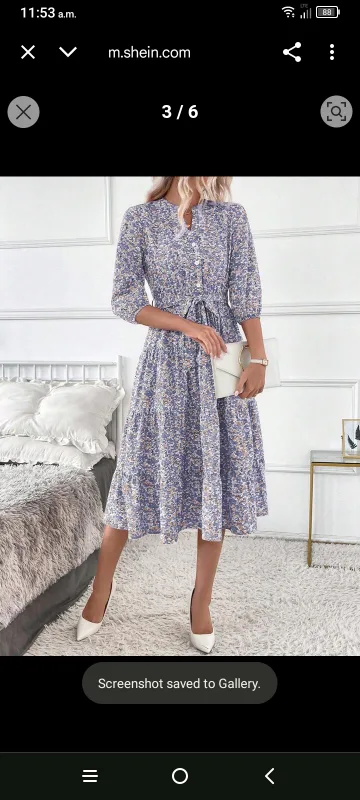 Floral Print Maxi Dress with Belt thumbnail