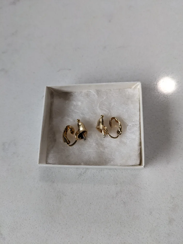 Bell Clip-On Earrings - Gold Tone thumbnail