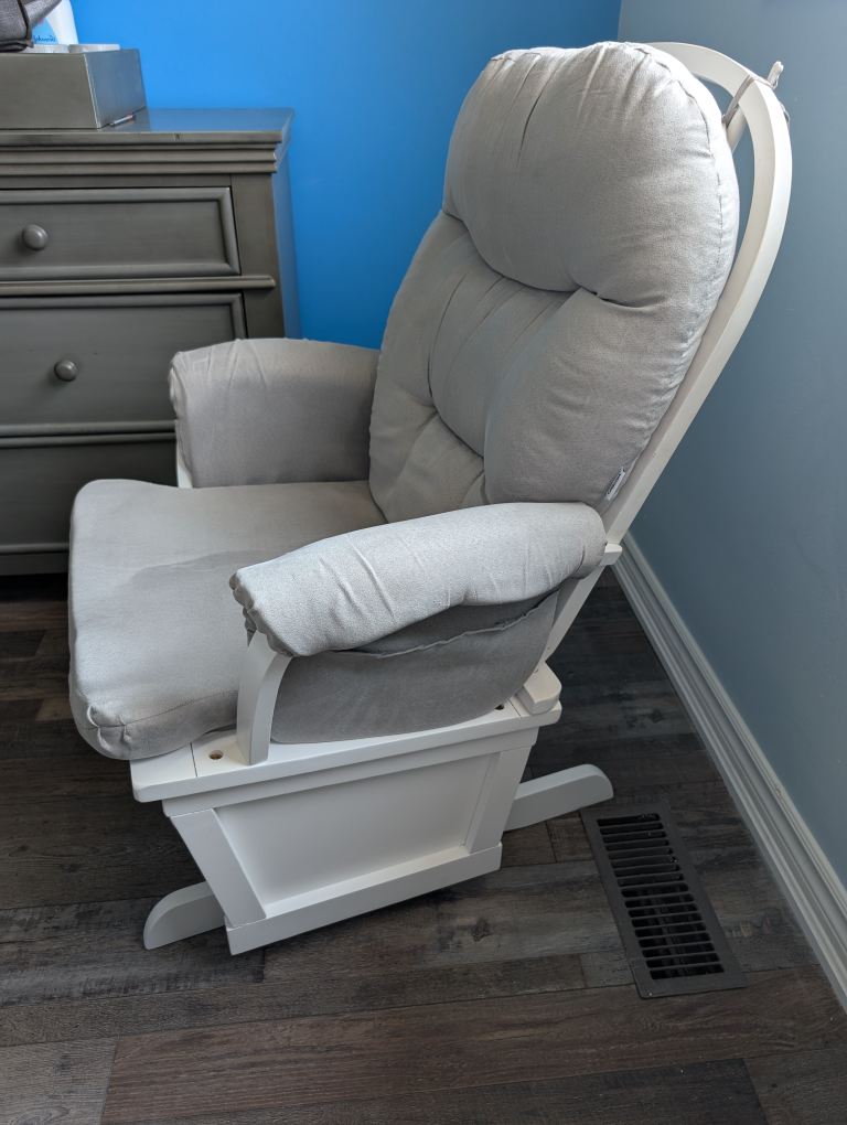 Glider Rocking Chair with Ottoman - Grey - photo 2