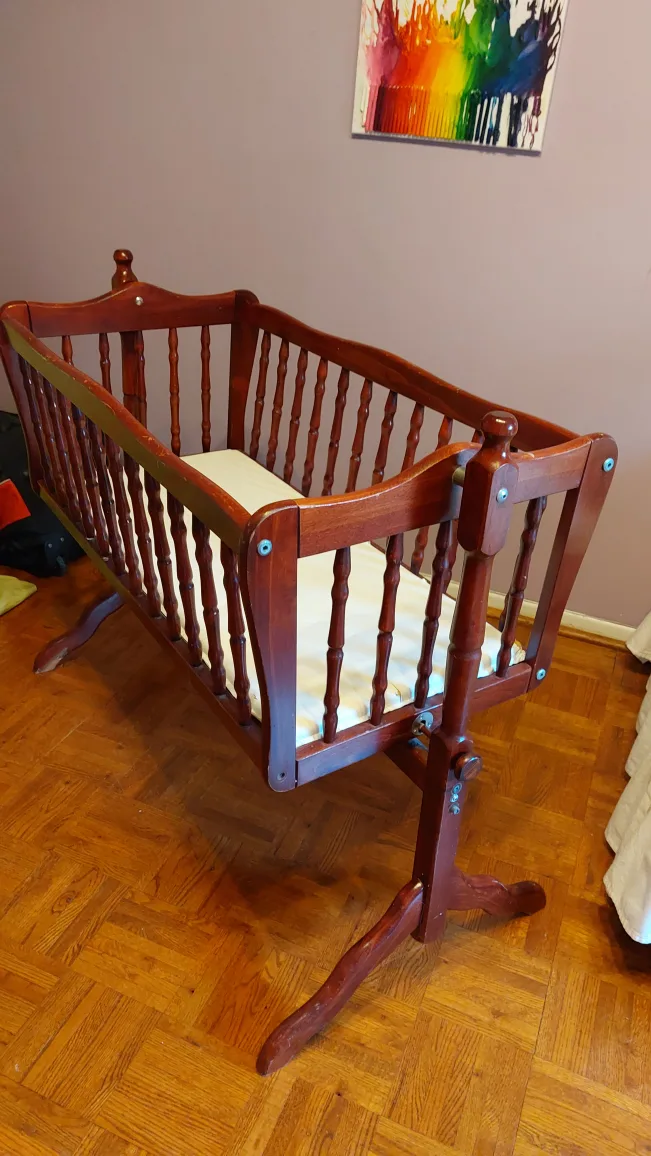 solid maple wood vintage cradle image indicator(2)