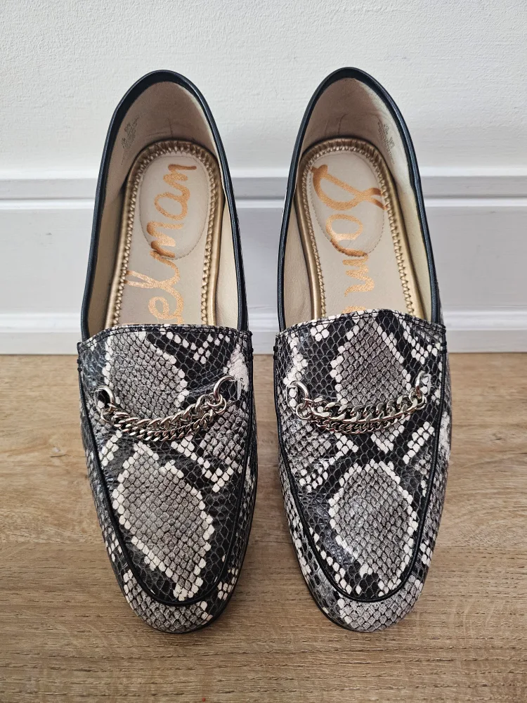 sz 7.5/8 Sam Edelman Leather Snakeskin Loafer image indicator(2)