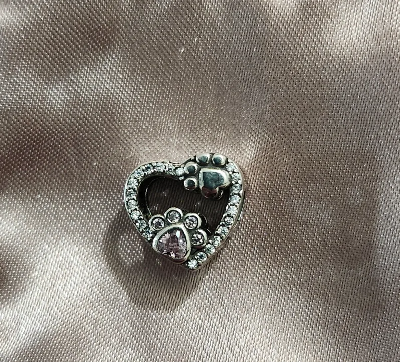 Paw Prints Heart Charm thumbnail