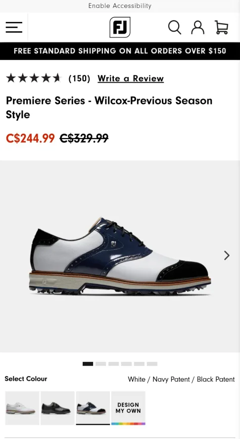 FootJoy Premiere Series Wilcox Golf Shoes size 8 man thumbnail