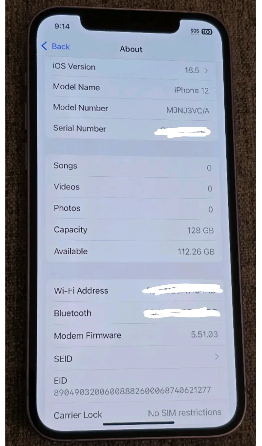 Apple iPhone 12 - 128GB Purple - Like new thumbnail
