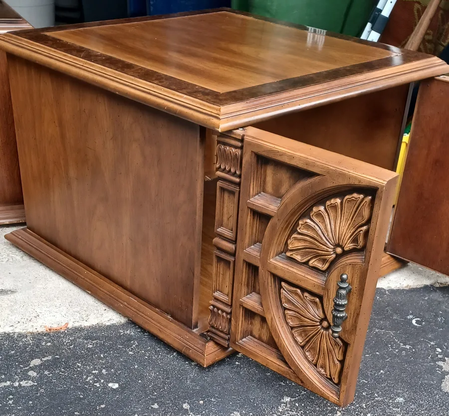 Vintage Wood Side Table with Storages(  Set of two) image indicator(3)