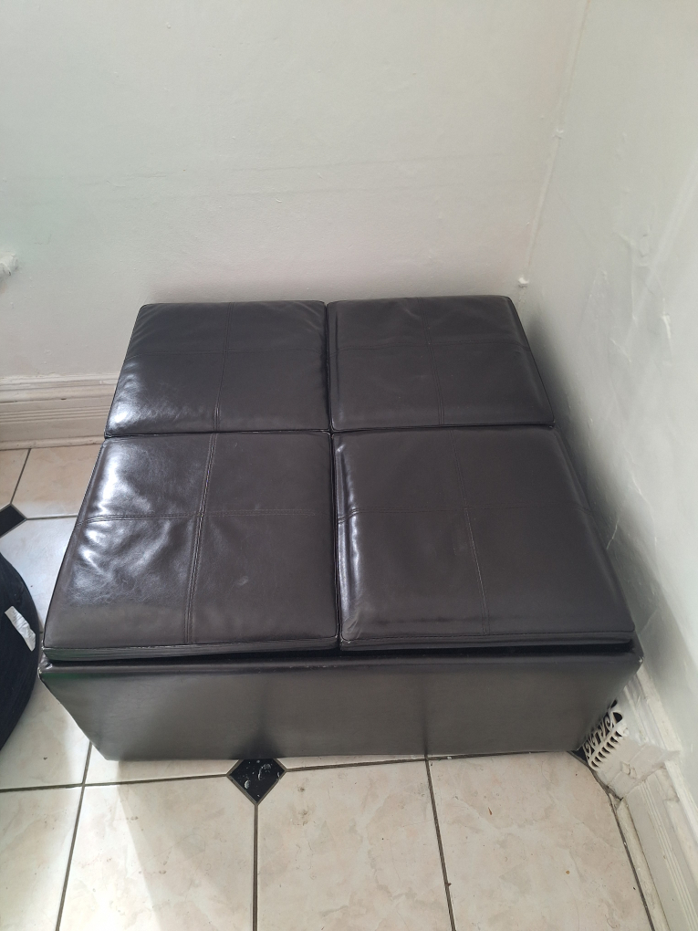 Dark Brown Storage Ottoman