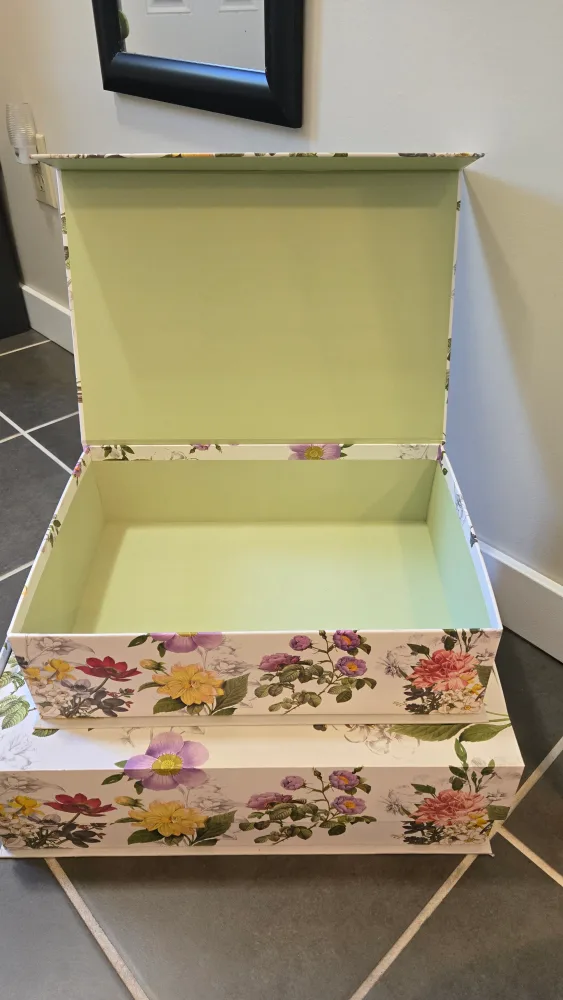 Set of 3 Floral Patterned Storage Boxes image indicator(4)