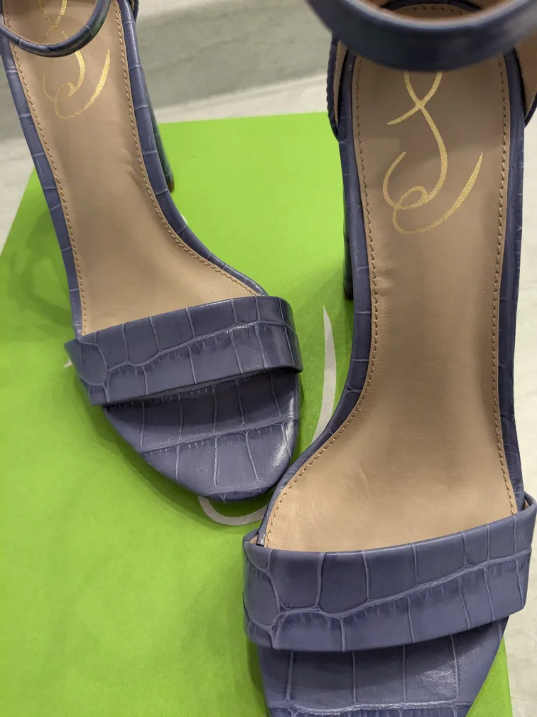 Sam Edelman Block Heel Sandals  Leather, Size 7.5, Blue thumbnail