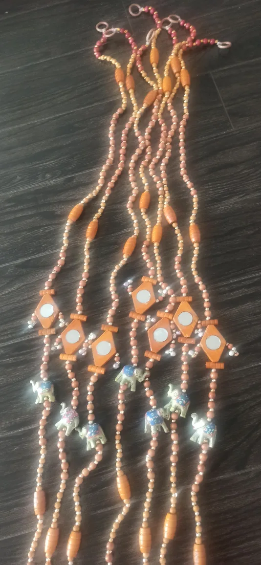 Handmade Beaded Wall Hanging with Elephant Details image indicator(3)