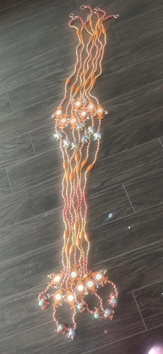 Handmade Beaded Wall Hanging with Elephant Details image indicator(5)