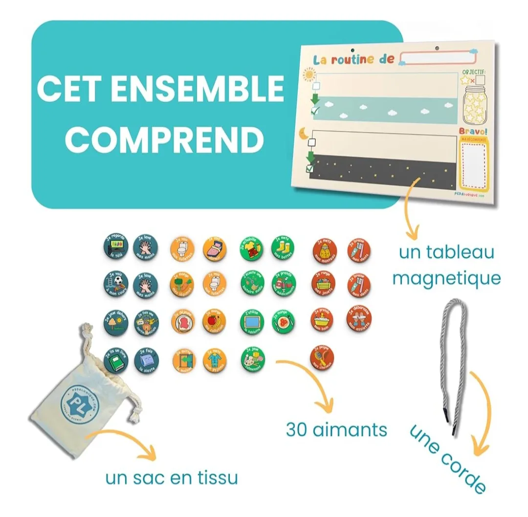 Magnetic Routine Chart for Kids (French) image indicator(5)