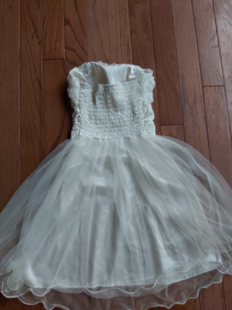 White Strapless Dress with Bow