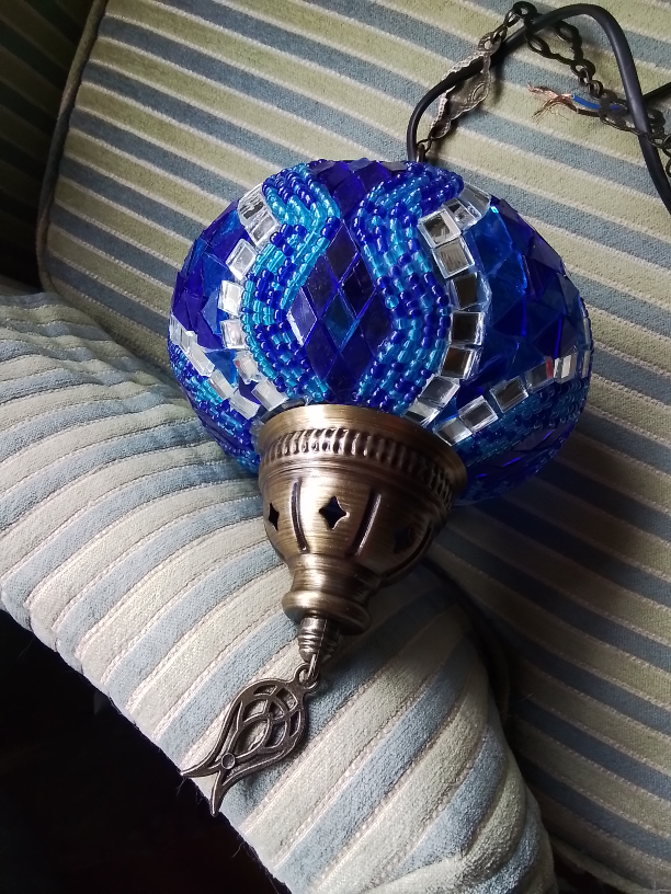 Blue Turkish Mosaic Hanging Lamp - photo 2