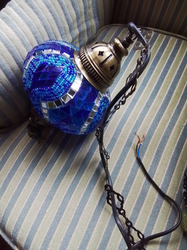 Blue Turkish Mosaic Hanging Lamp - photo 3