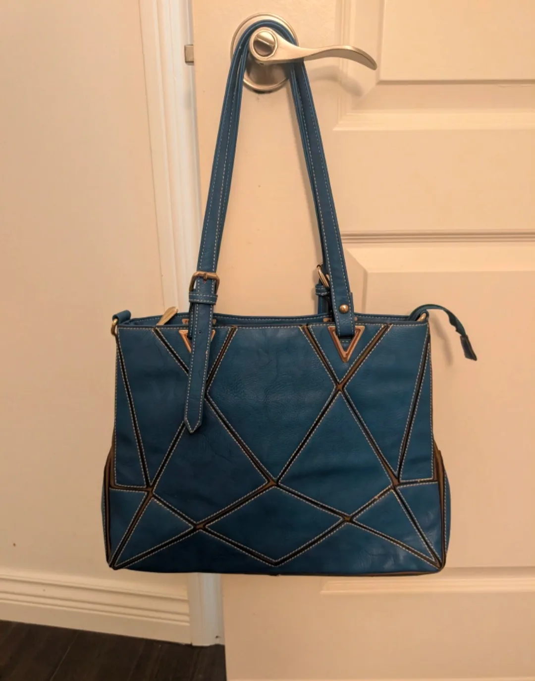 Blue Geometric Pattern Tote Bag thumbnail