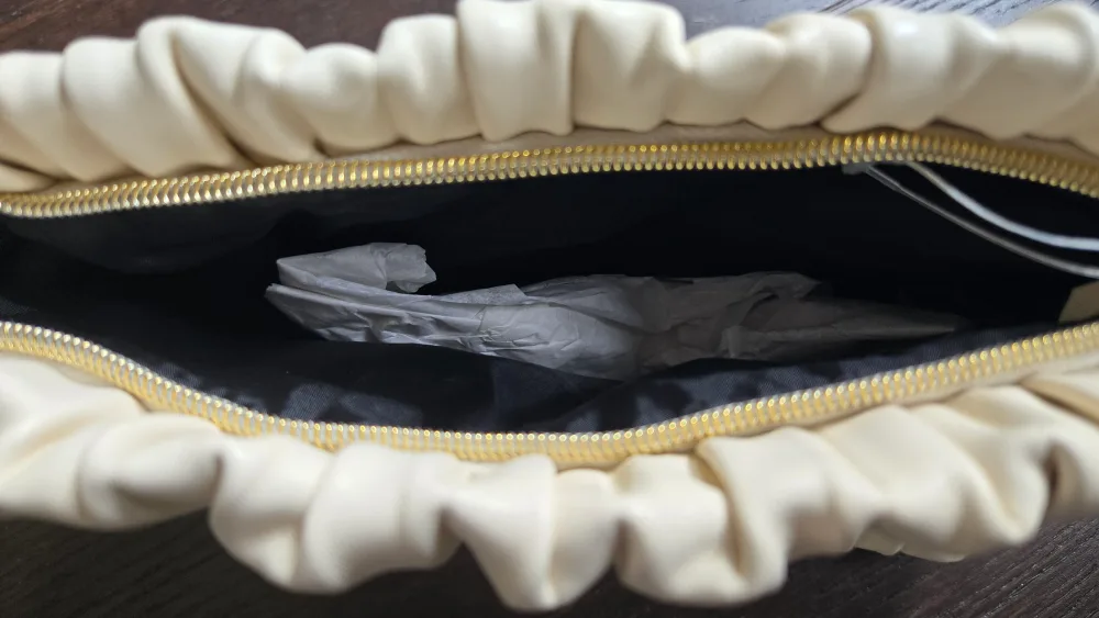 Victoria's Secret Cream Ruched Clutch Bag image indicator(4)