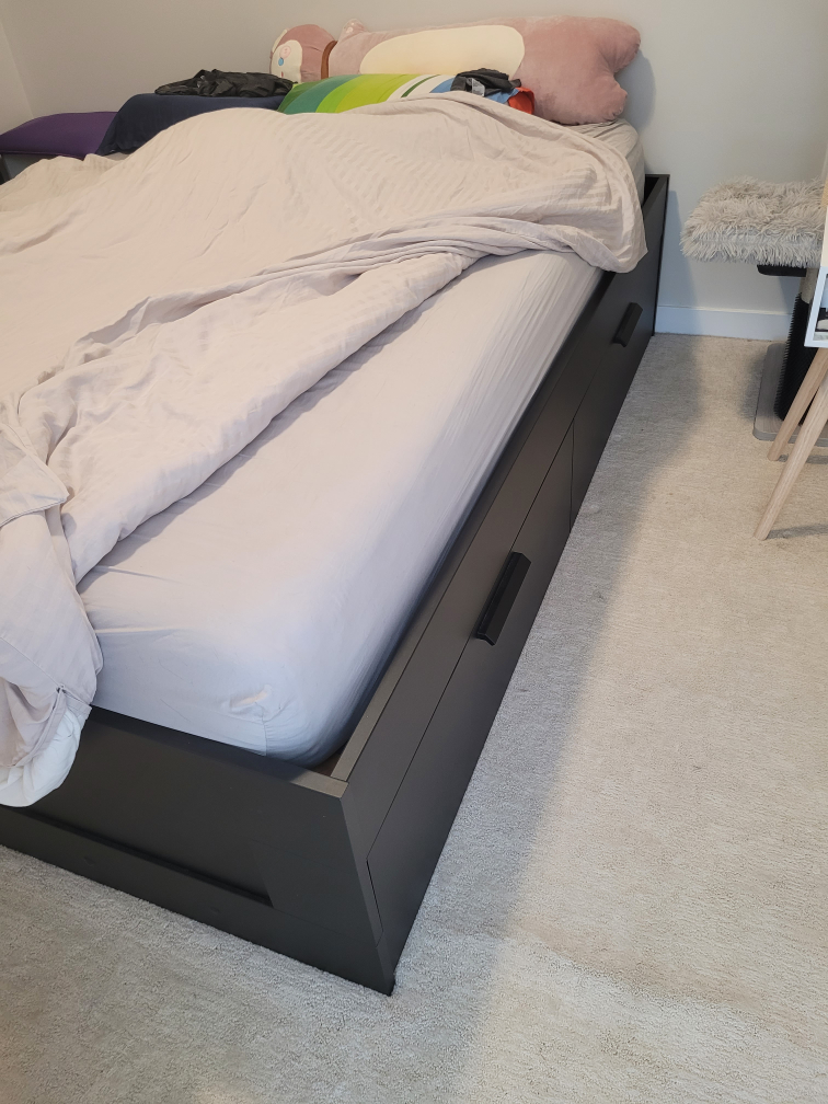 IKEA Brimnes Queen Size Bed Frame with Storage - photo 2
