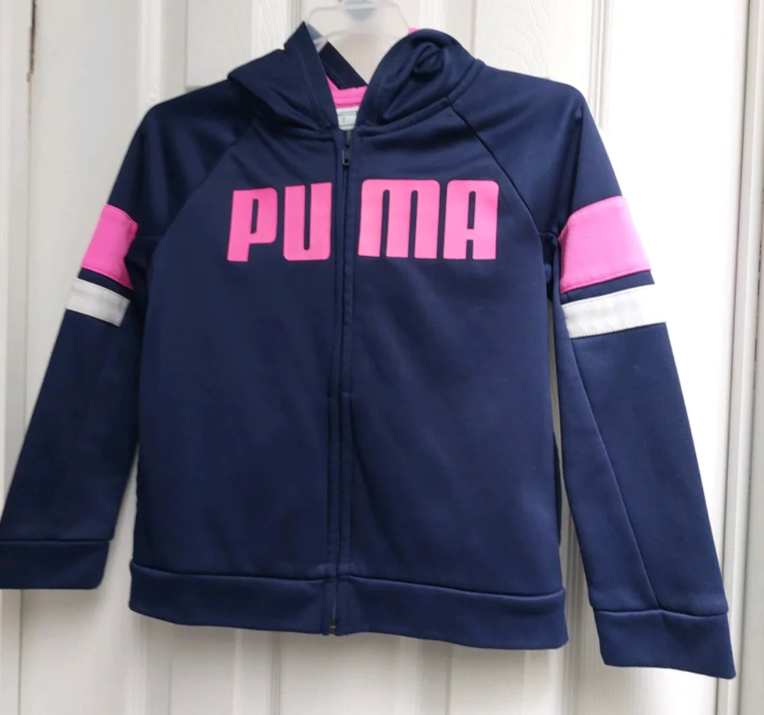 Girl's Puma Navy & Pink Kids' Hoodie thumbnail