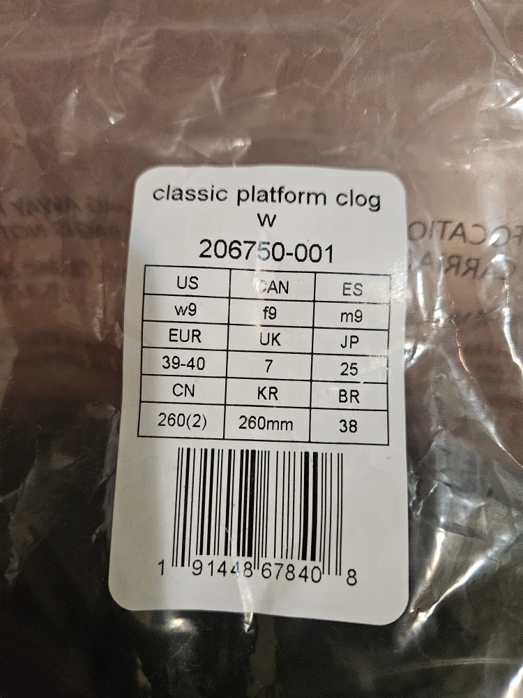 New Crocs Classic Platform Clog, Women's Size 9 image indicator(2)