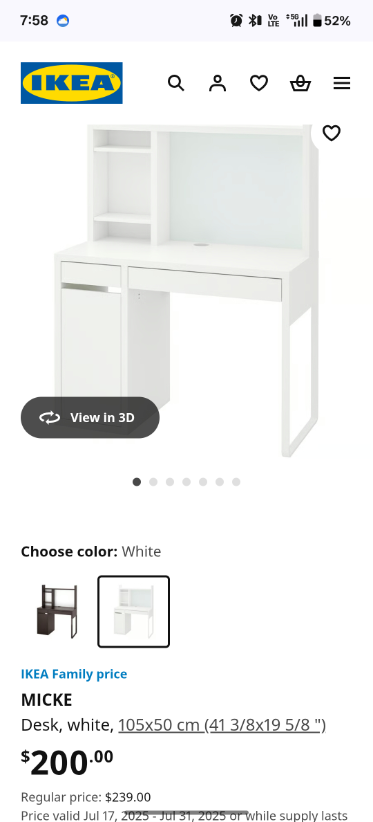 IKEA MICKE White Desk with Hutch - photo 2
