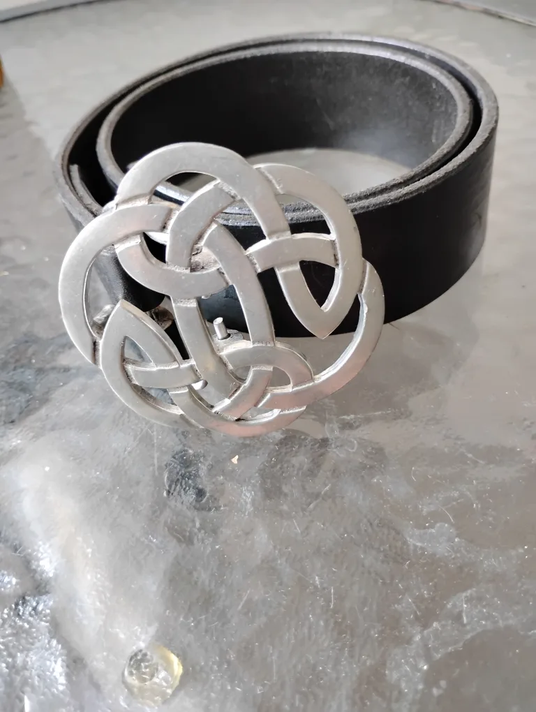 Leather Belt with Pewter Celtic Knot Buckle image indicator(2)