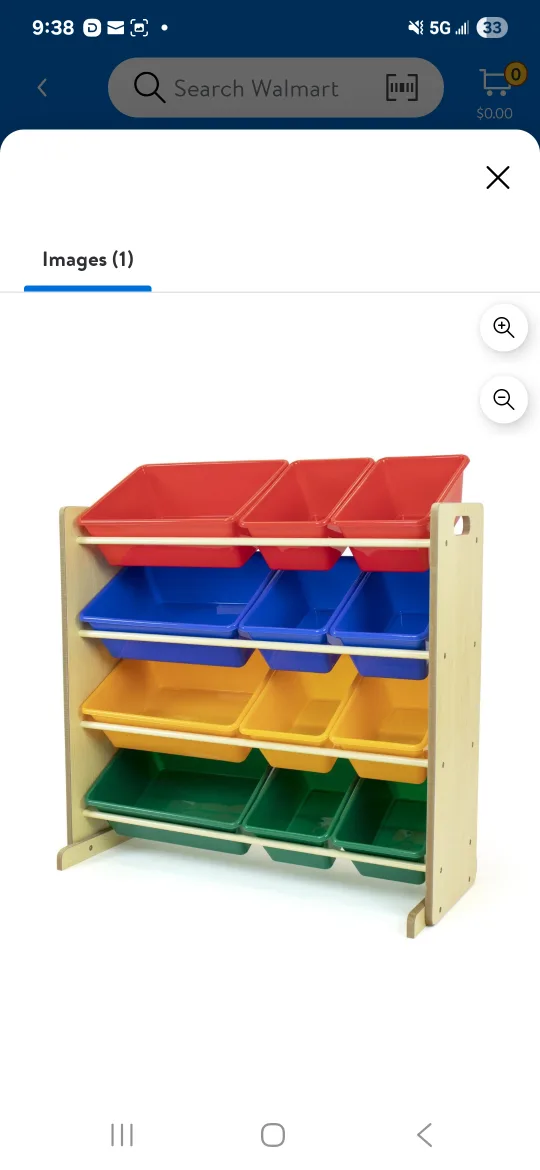 Kids' Toy Storage Organizer with Bins - Multicolour thumbnail