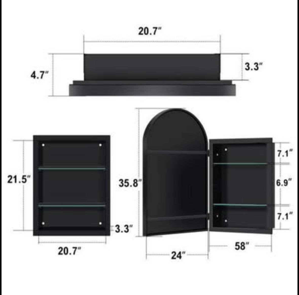 W Recessed Framed Medicine Cabinet - photo 4