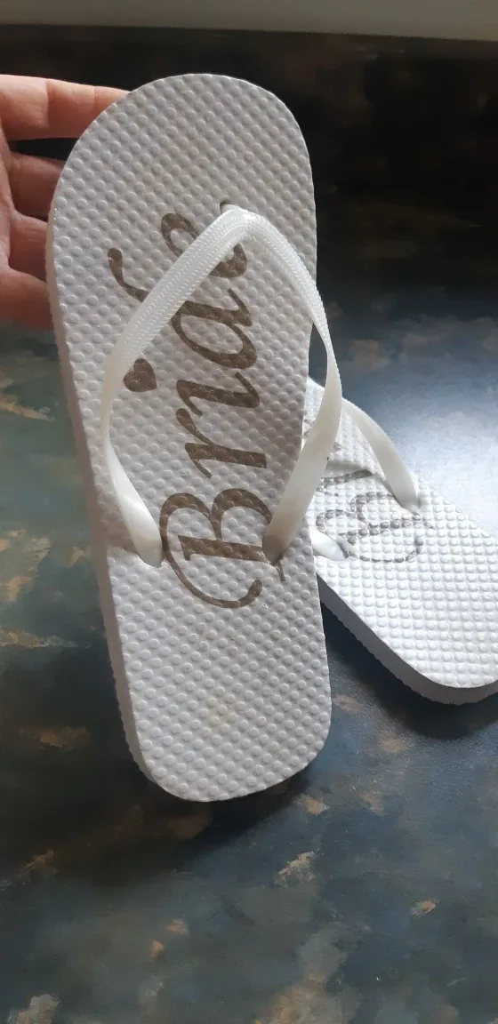 Bride Flip Flops - White thumbnail