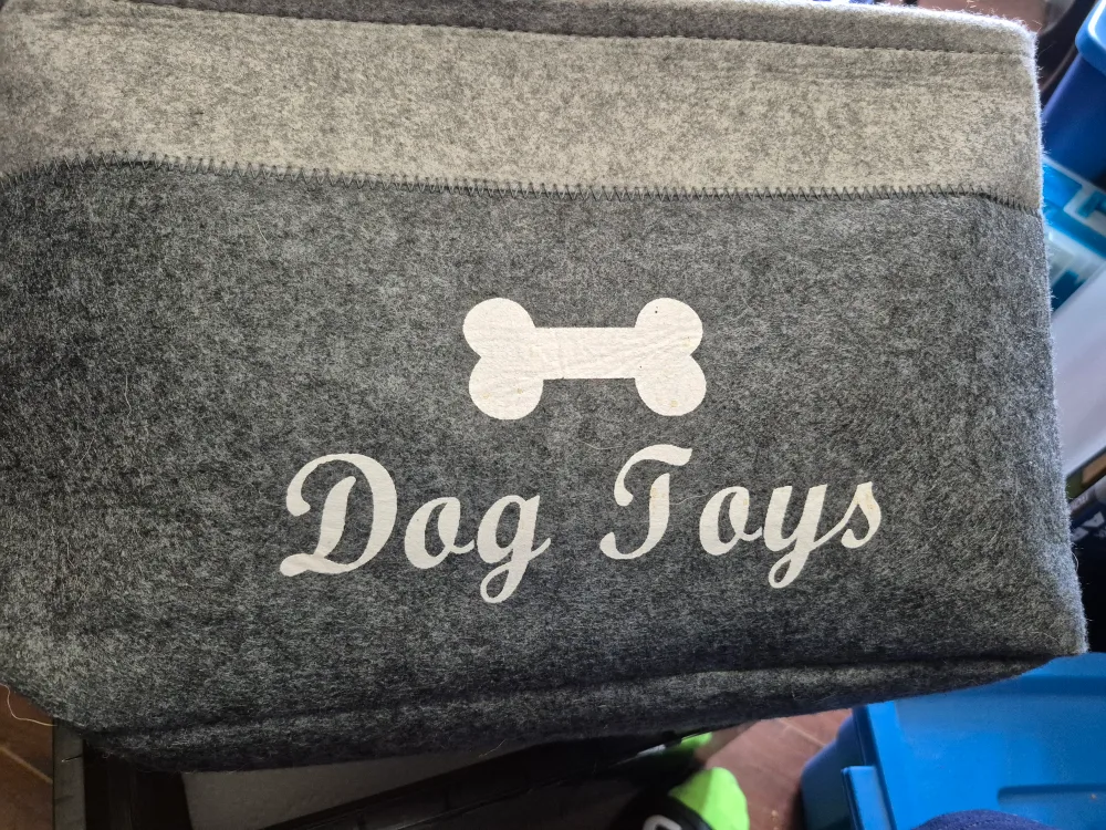 Dog Toys Felt Storage Basket - Grey image indicator(2)