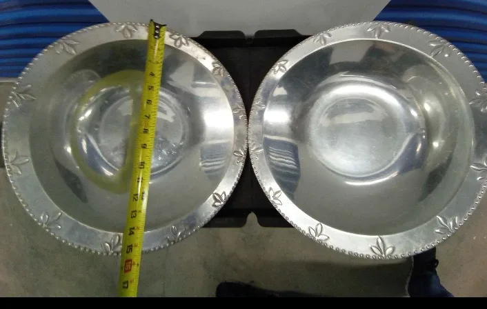 TWO 16" Debby Segura Designs Sorrento Aluminum Bowls thumbnail