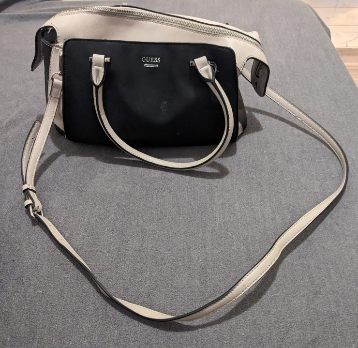 Guess Satchel Crossbody Handbag - Black and Beige - photo 2