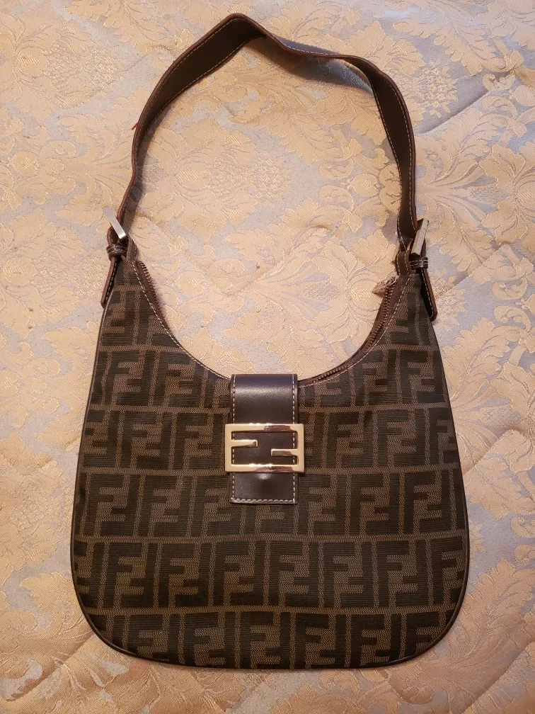 Fendi Zucca monogram FF vintage shoulder bag.  - Brown thumbnail