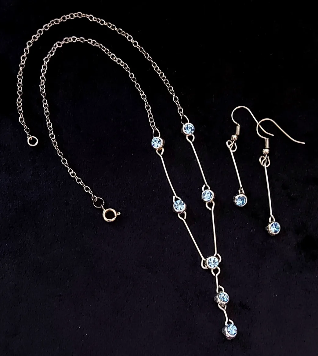 Necklace and Earring Set - Silver Tone thumbnail