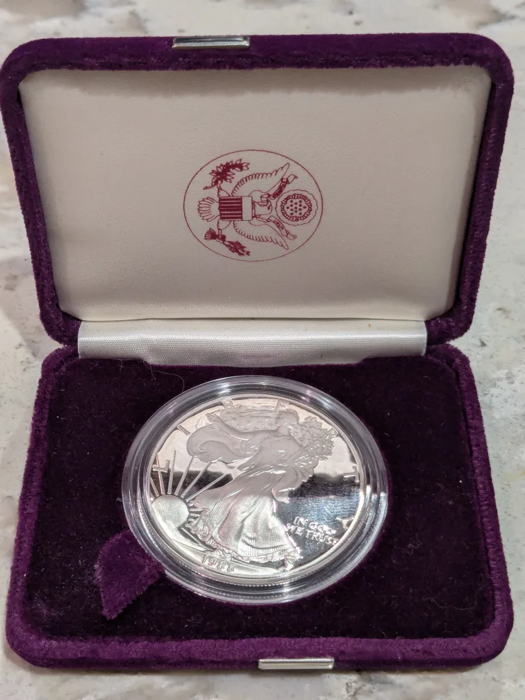 American Eagle 1988 -S One Ounce Proof Silver Bullion Coin image indicator(5)