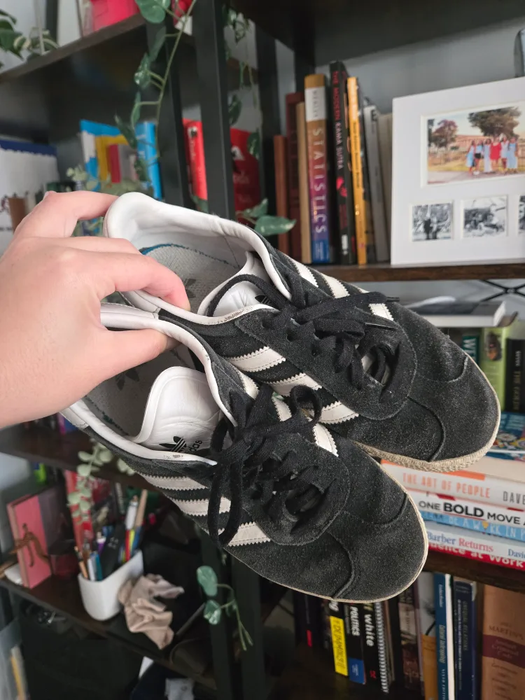 Adidas Gazelle Suede Sneakers - Black/White - Size 5 thumbnail