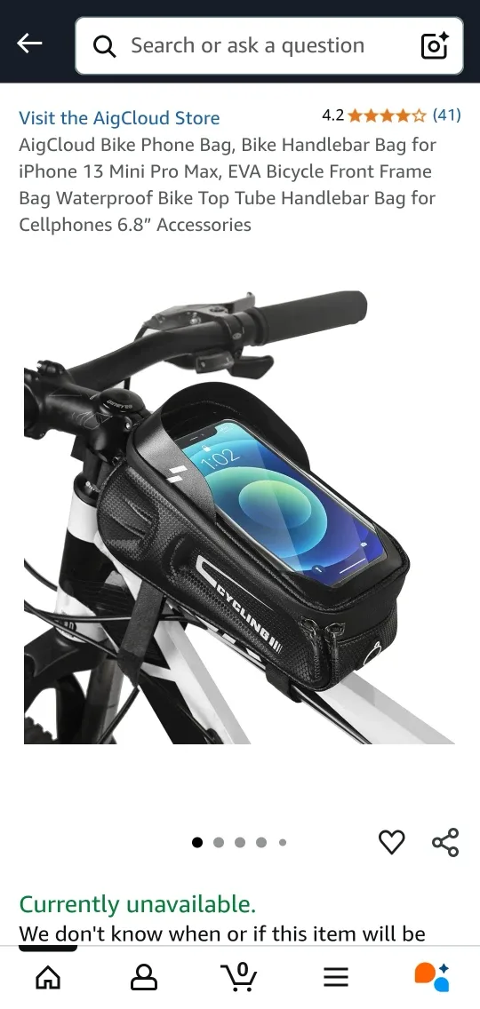 Cycling Bike Phone Bag - Handlebar Mount thumbnail