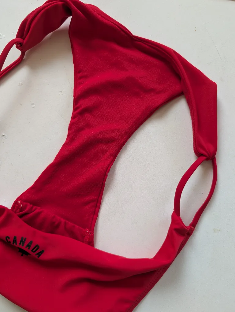 Red Canada Swim Bikini Bottom S/M ❤️👙 image indicator(4)