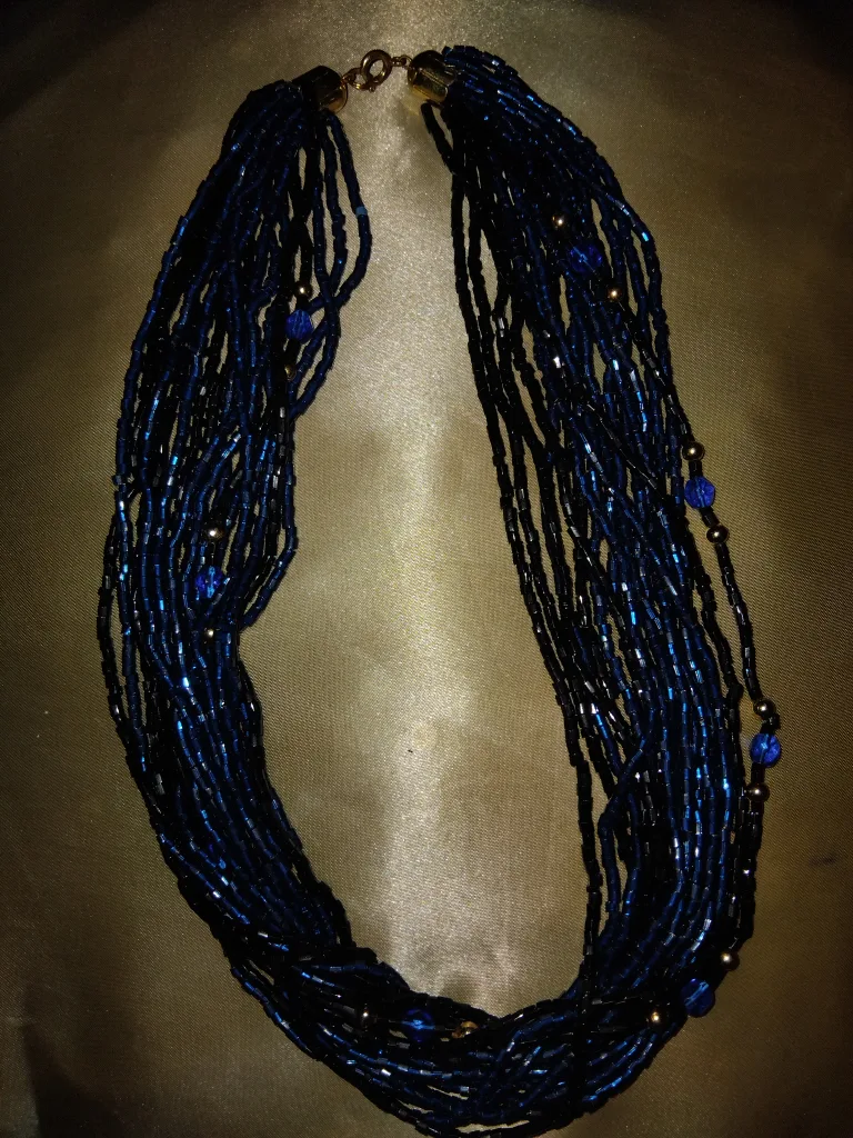 Blue Bohemian Glass Necklace thumbnail