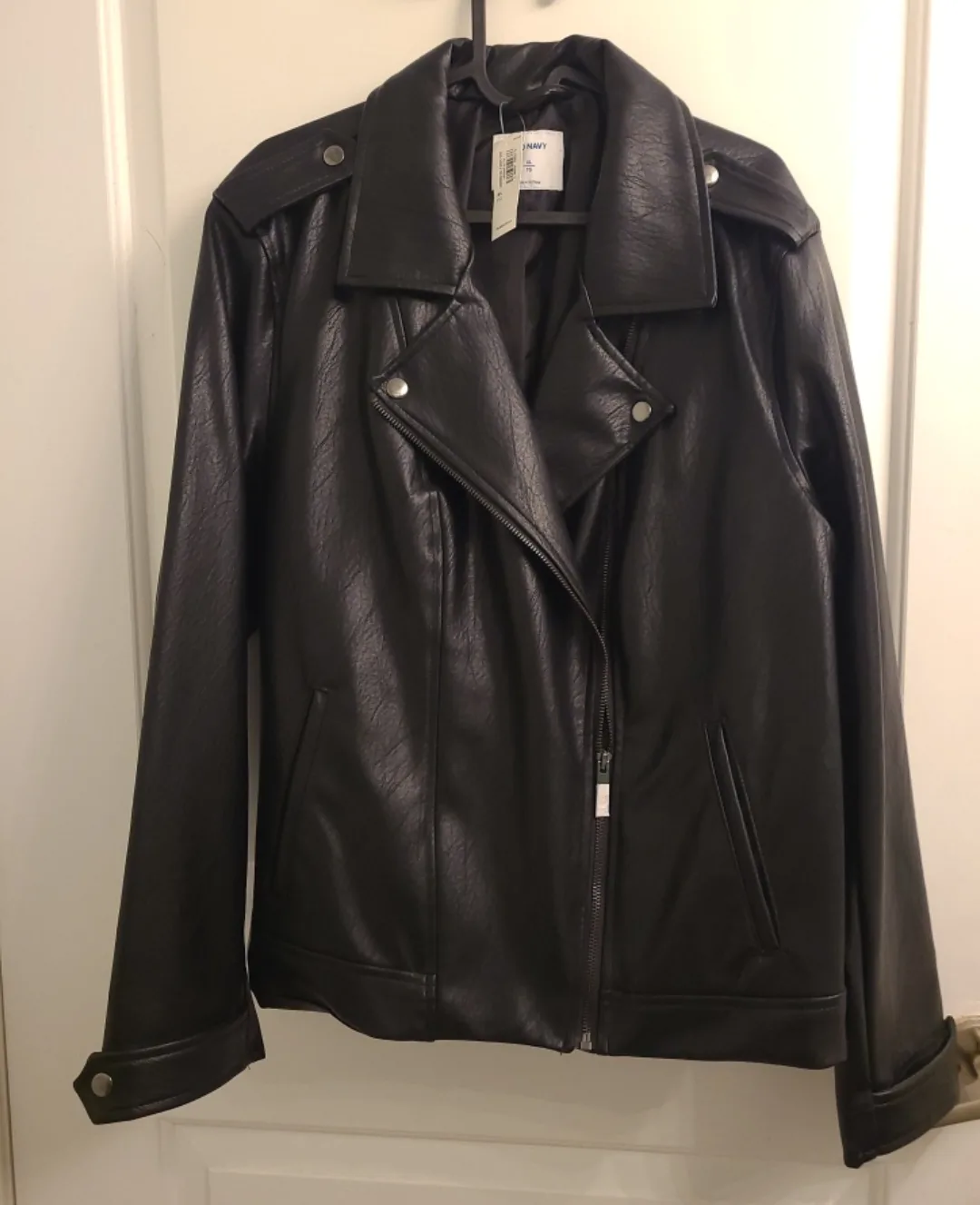 Black Faux Leather Jacket - Women's XL image indicator(4)