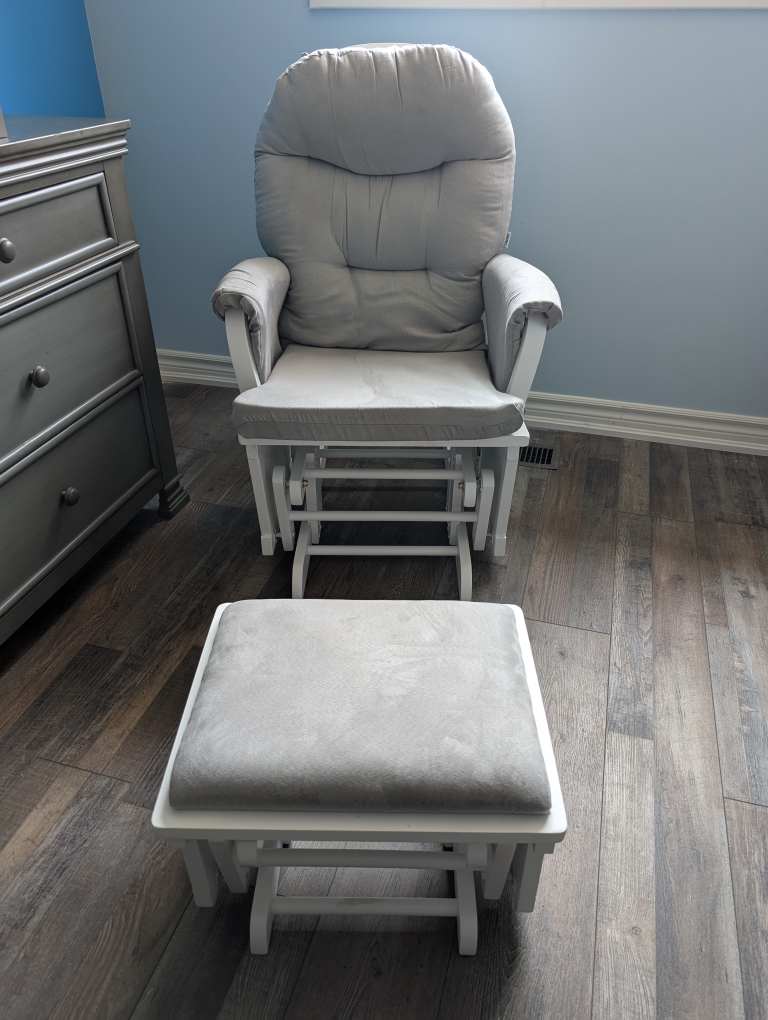 Glider Rocking Chair with Ottoman - Grey
